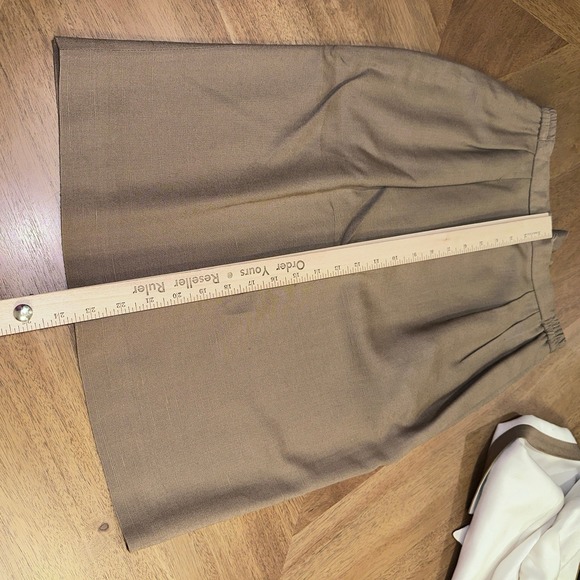 VTG Saville Petites Women's Blazer Skirt Two Piece Suit Set White Brown Size 8P - Picture 14 of 15